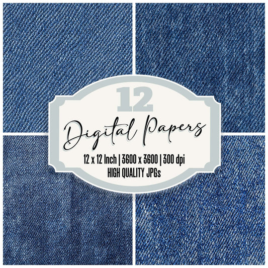 Indigo Denim Weave Digital Paper Pack (DDD008122)