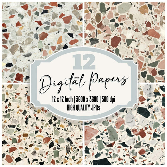 Terrazzo Chip Surface Digital Paper Pack (DDD008126)