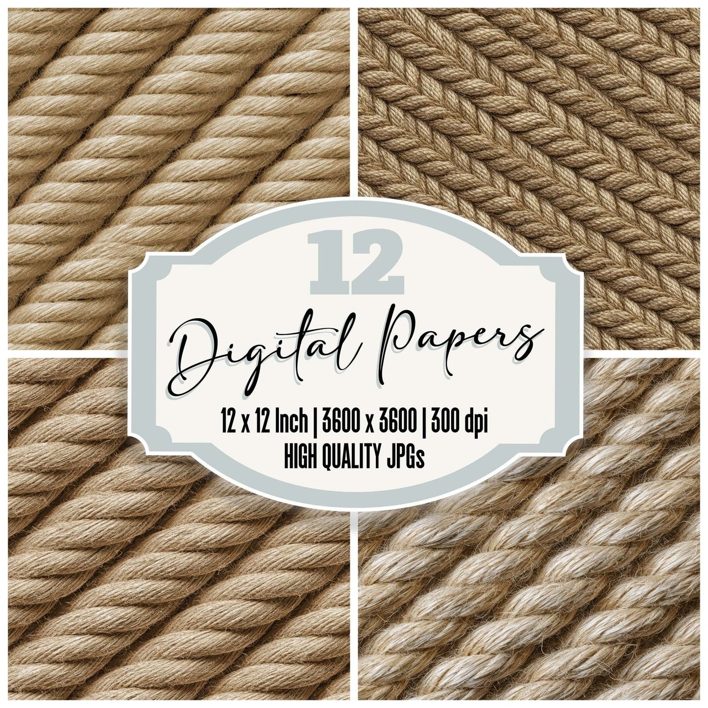 Beige Rope Twist Digital Paper Pack (DDD008129)