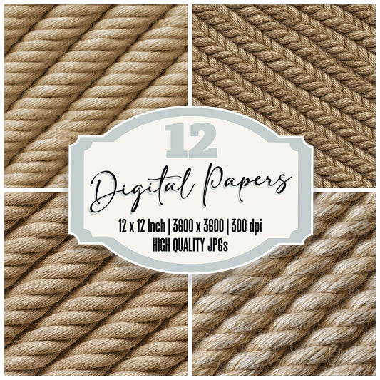 Beige Rope Twist Digital Paper Pack (DDD008129)