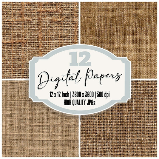 Brown Jute Weave Digital Paper Pack (DDD008131)