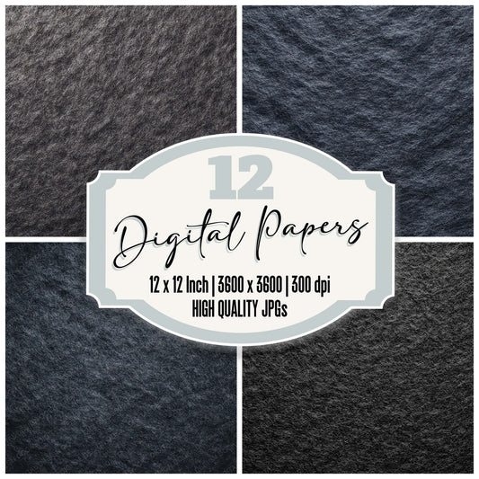 Charcoal Felt Fabric Digital Paper Pack (DDD008132)