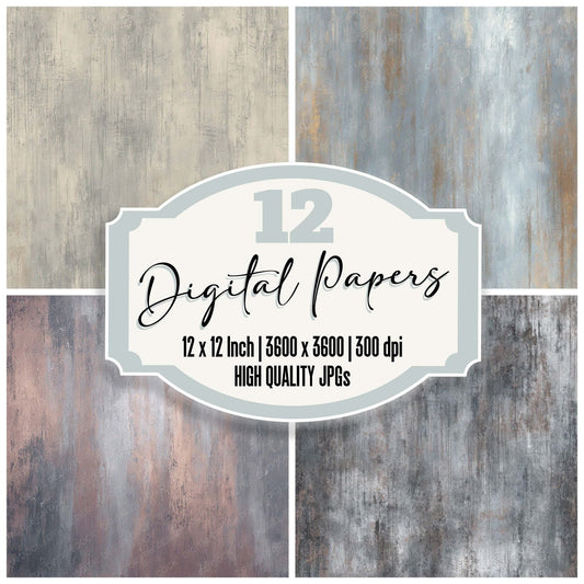 Grey Painted Metal Digital Paper Pack (DDD008137)