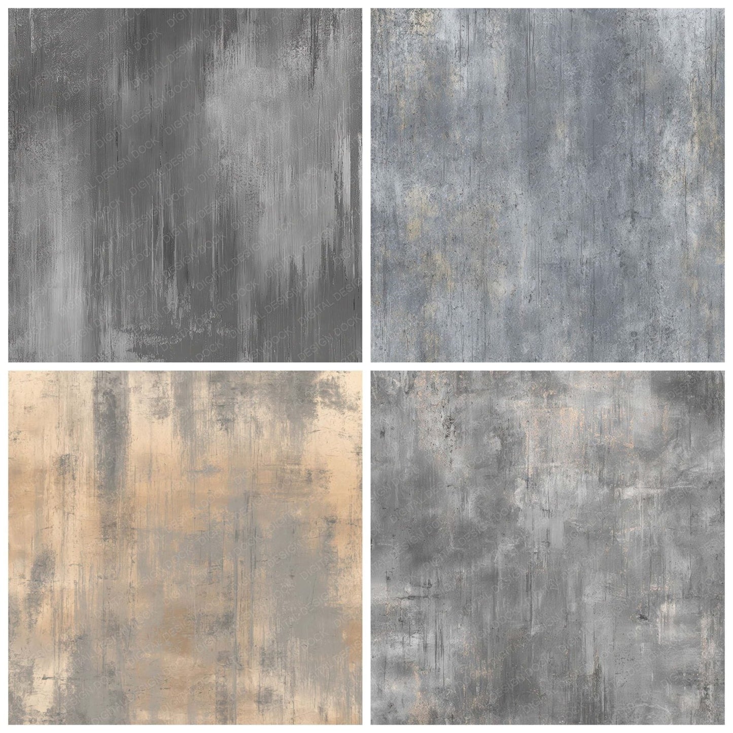 Grey Painted Metal Digital Paper Pack (DDD008137)