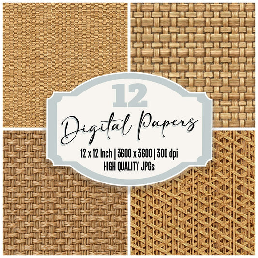 Honey Rattan Weave Digital Paper Pack (DDD008138)