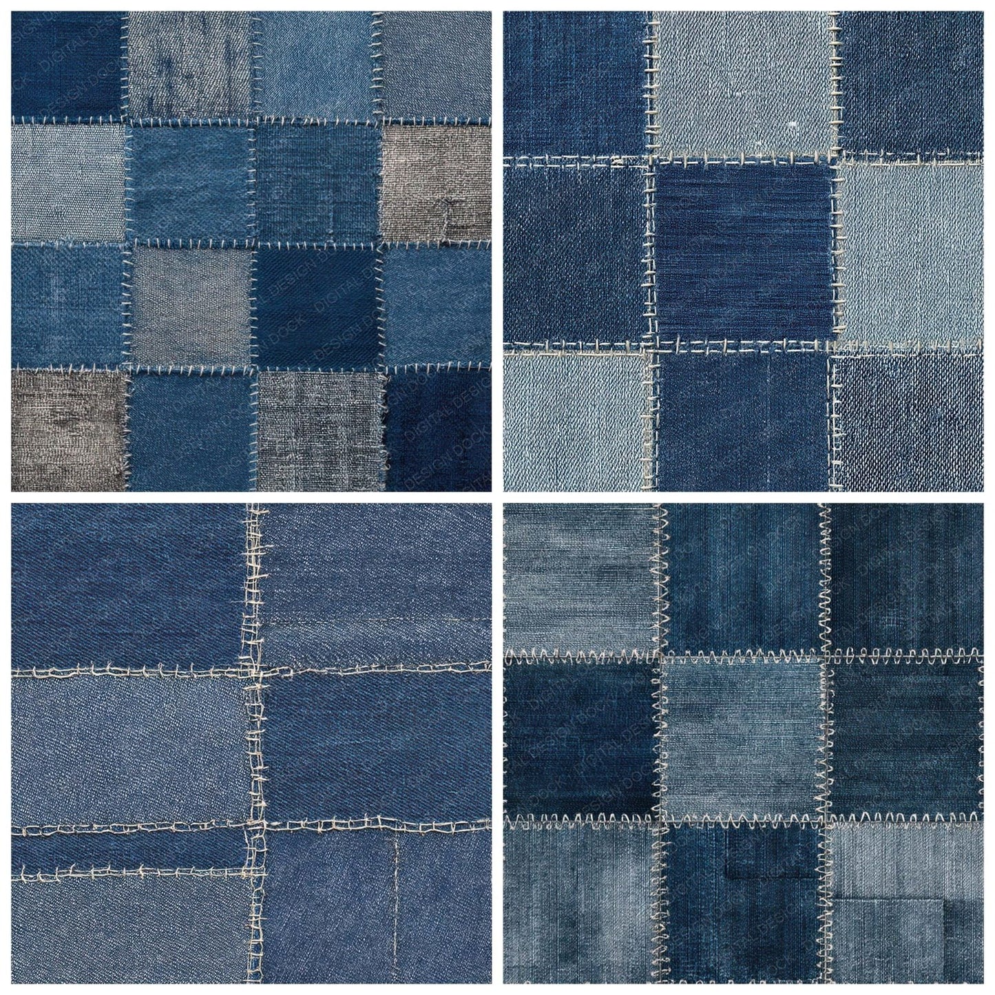 Indigo Denim Stitching Digital Paper Pack (DDD008139)