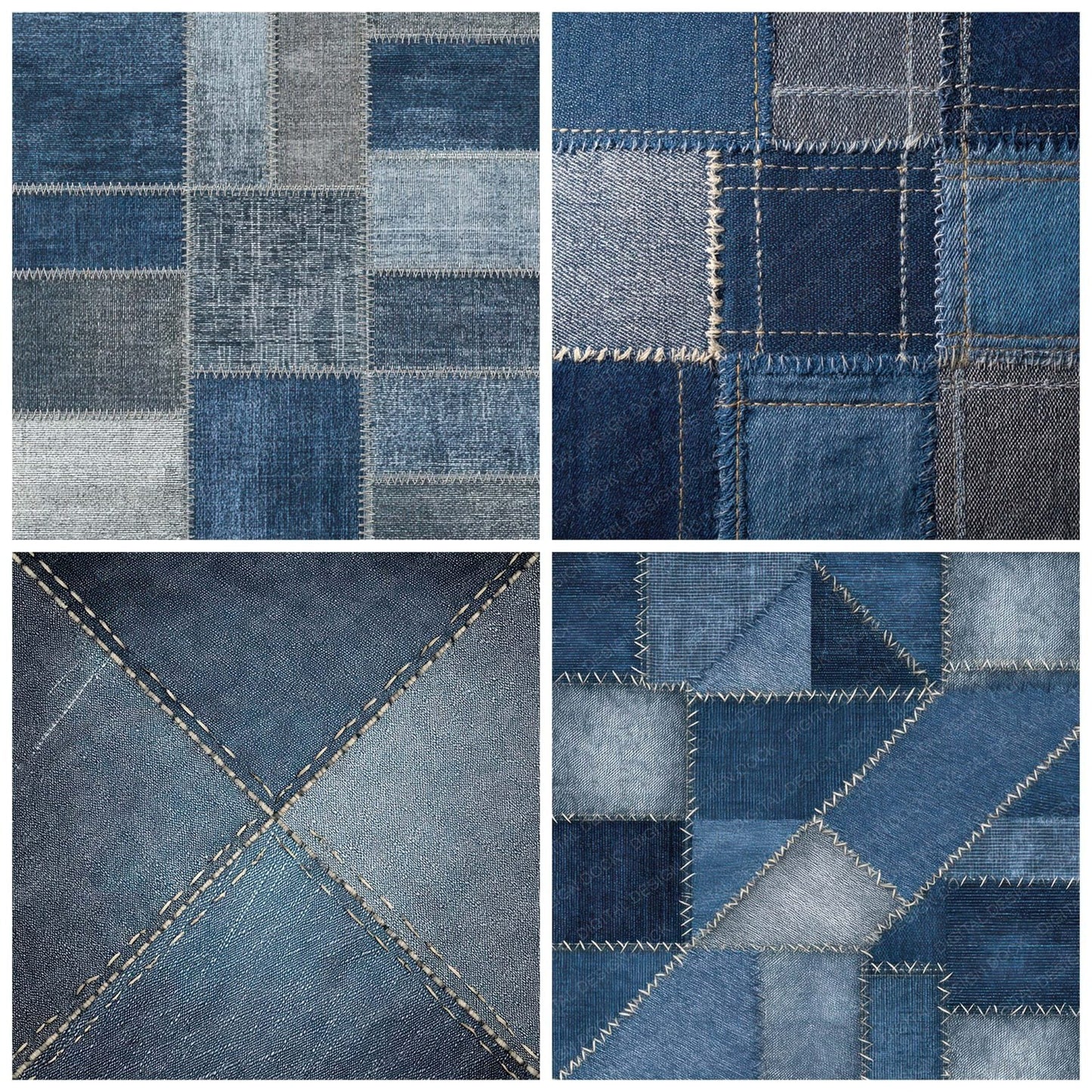 Indigo Denim Stitching Digital Paper Pack (DDD008139)