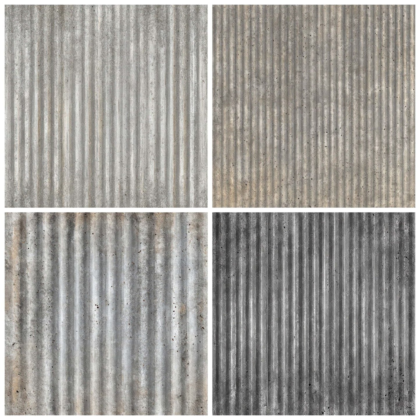 Silver Corrugated Metal Digital Paper Pack (DDD008142)