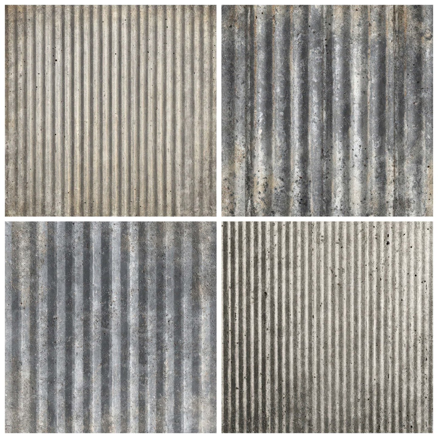 Silver Corrugated Metal Digital Paper Pack (DDD008142)