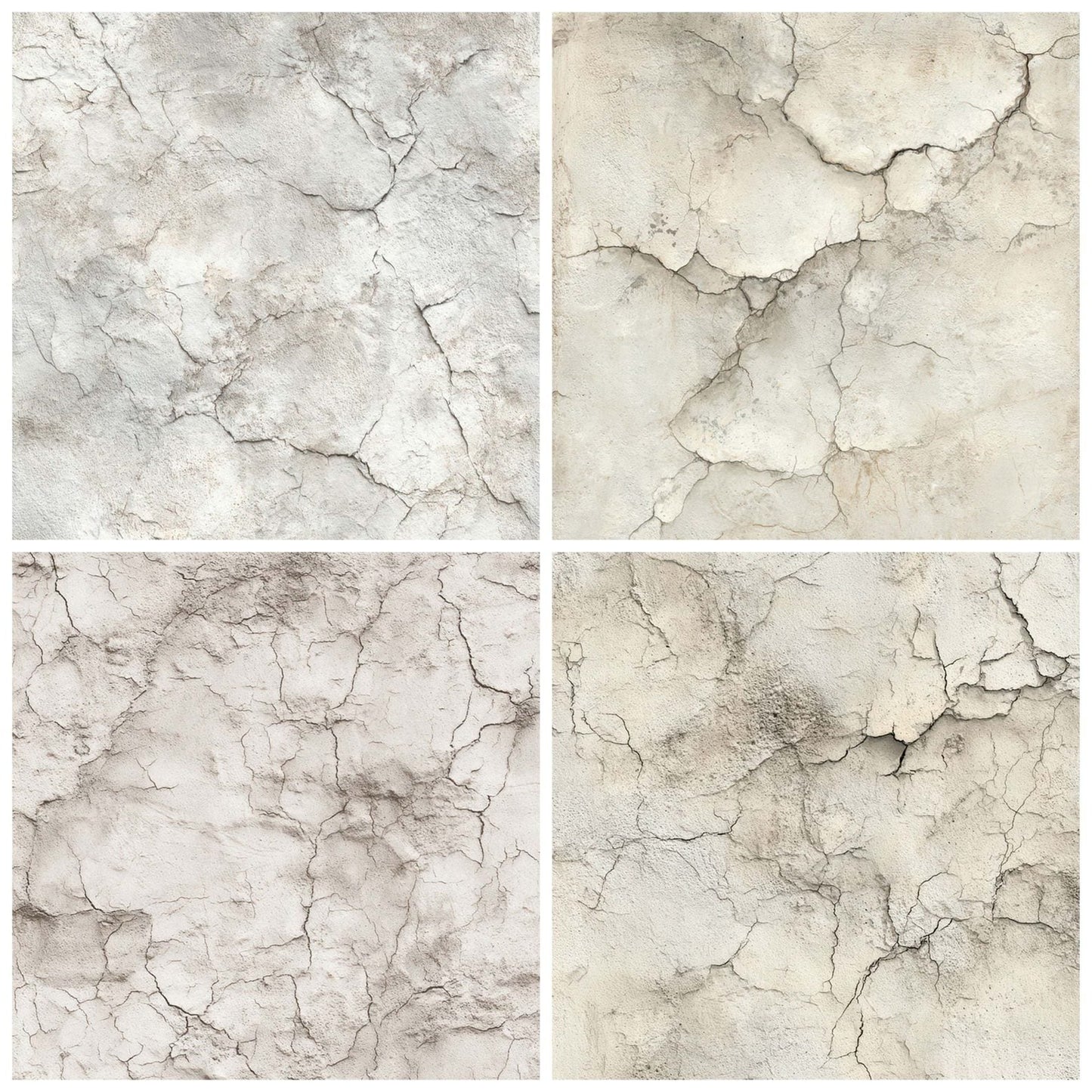 White Plaster Cracks Digital Paper Pack (DDD008144)