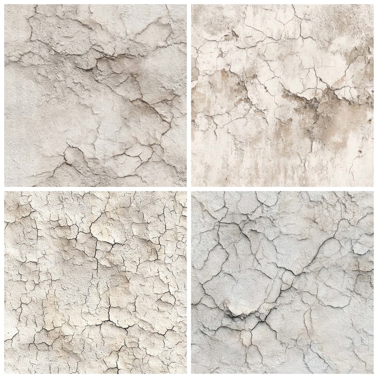 White Plaster Cracks Digital Paper Pack (DDD008144)