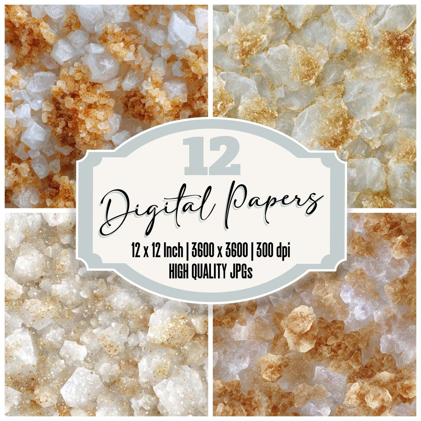 White Sugar Crystals Digital Paper Pack (DDD008146)