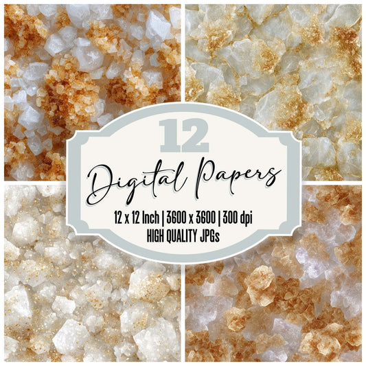 White Sugar Crystals Digital Paper Pack (DDD008146)