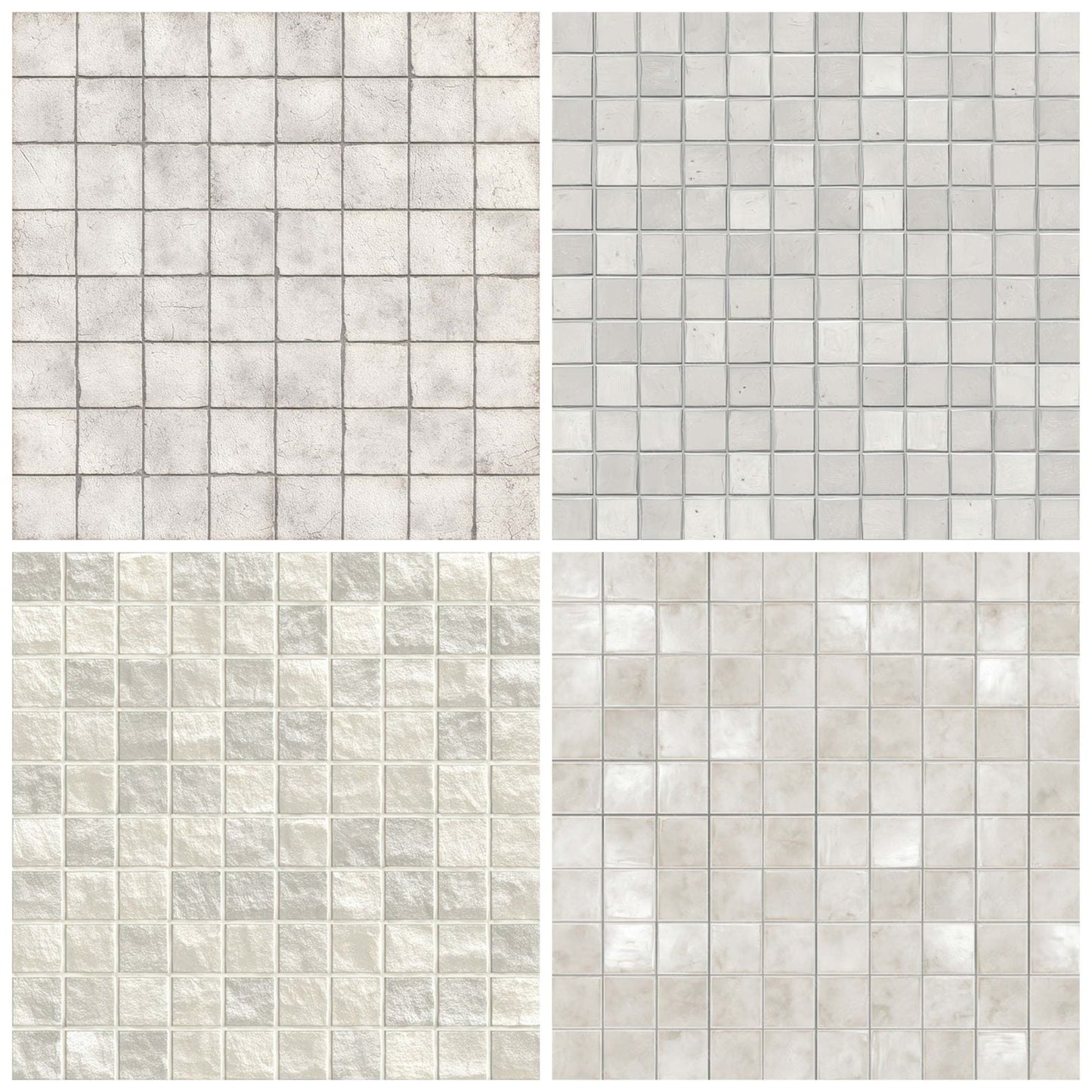 White Tile Grid Digital Paper Pack (DDD008147)