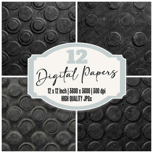 Black Rubber Mat Digital Paper Pack (DDD008149)