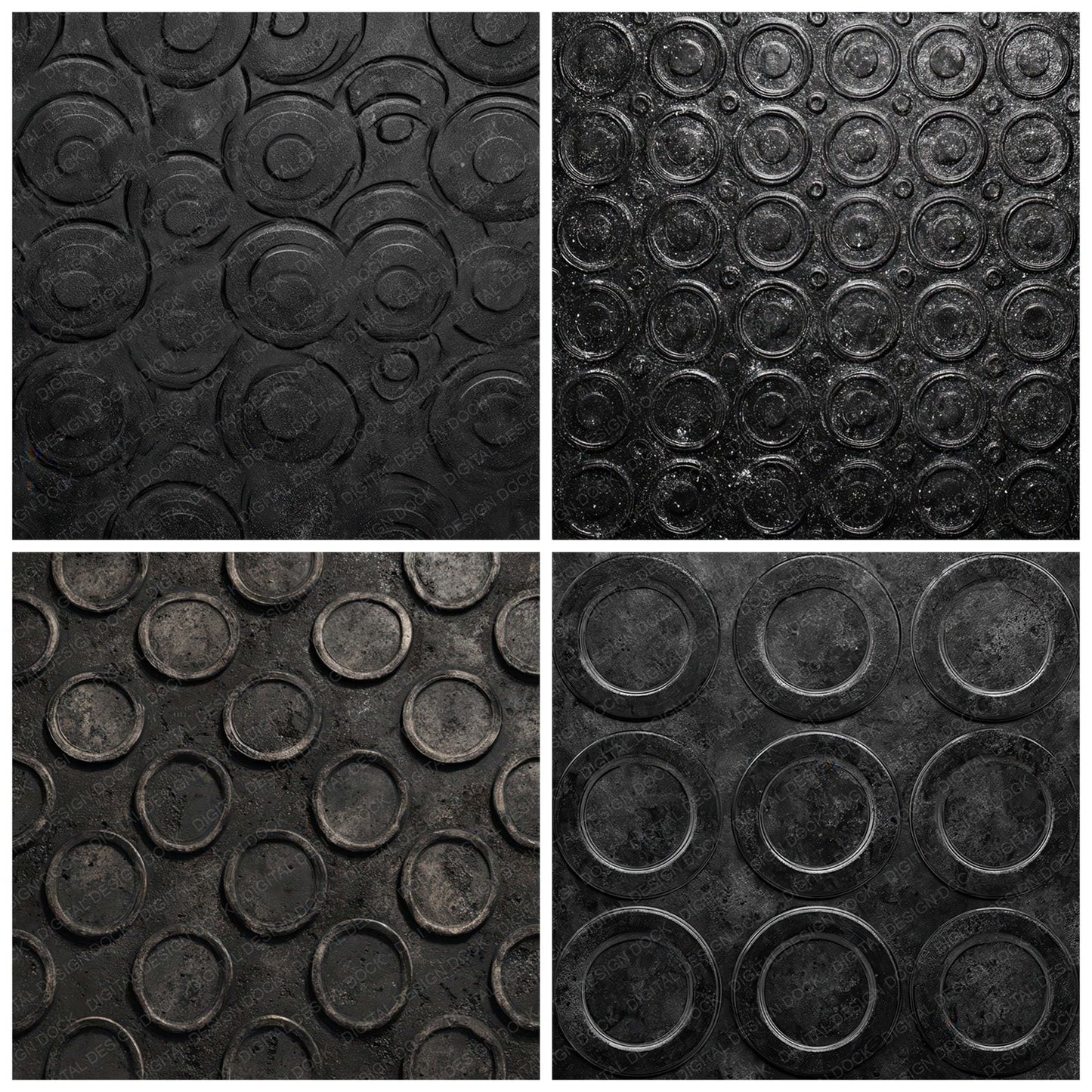 Black Rubber Mat Digital Paper Pack (DDD008149)