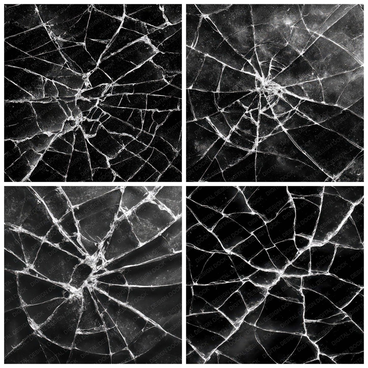 Black Screen Cracks Digital Paper Pack (DDD008150)