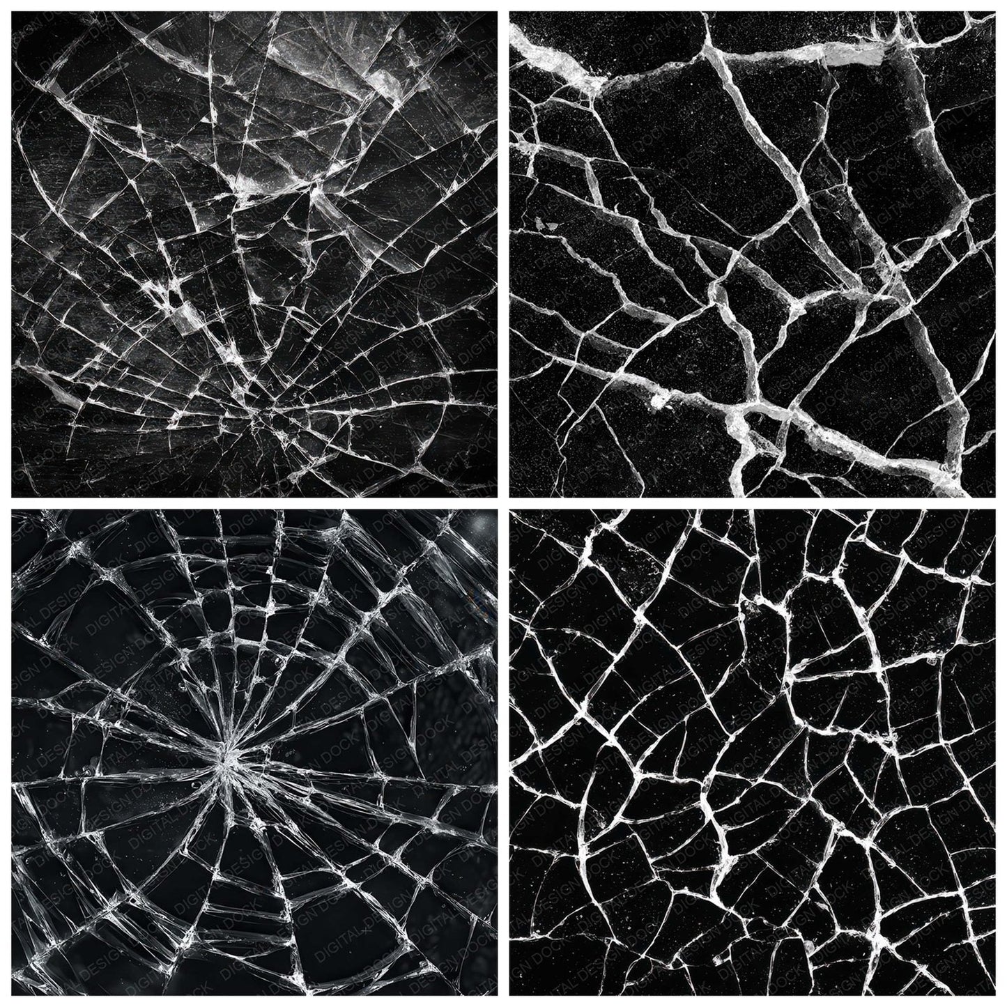 Black Screen Cracks Digital Paper Pack (DDD008150)
