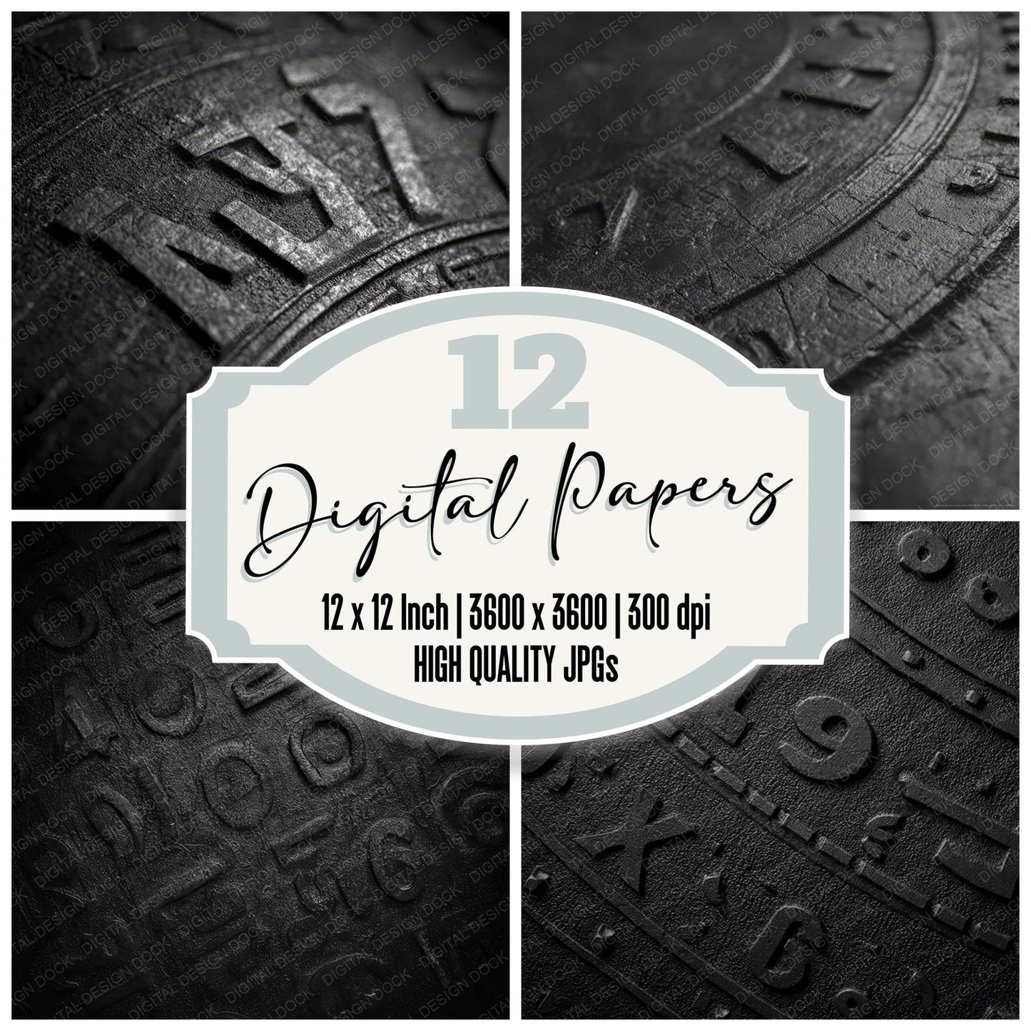 Black Tyre Sidewall Digital Paper Pack (DDD008151)