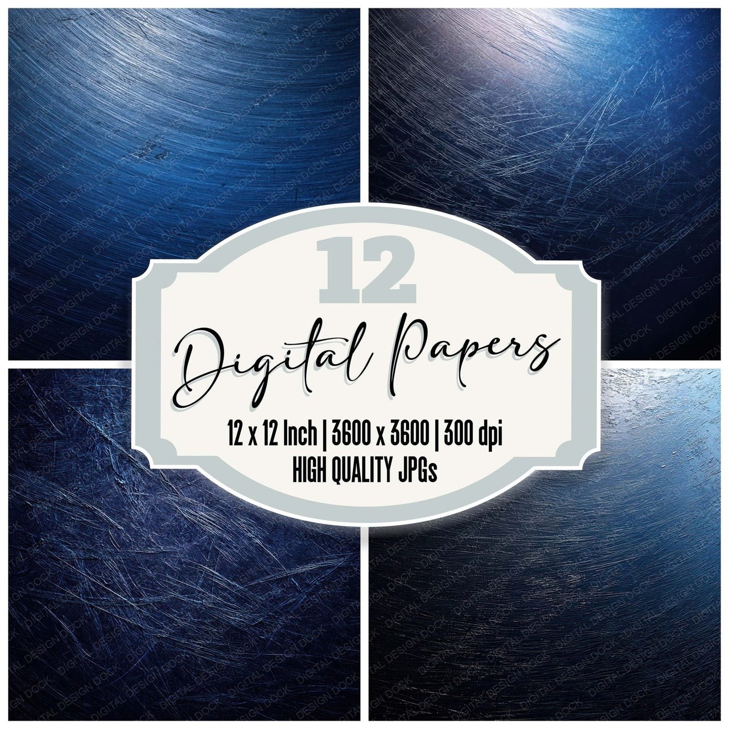 Blue Scratched Paint Digital Paper Pack (DDD008154)