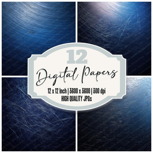 Blue Scratched Paint Digital Paper Pack (DDD008154)