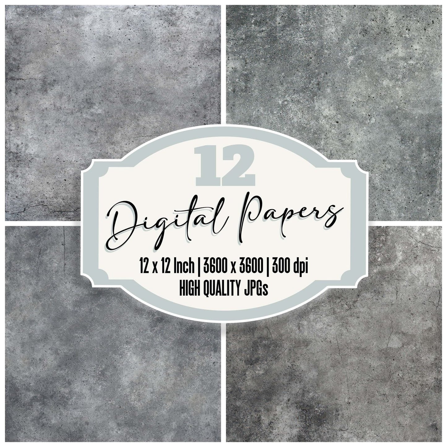Grey Polished Concrete Digital Paper Pack (DDD008160)