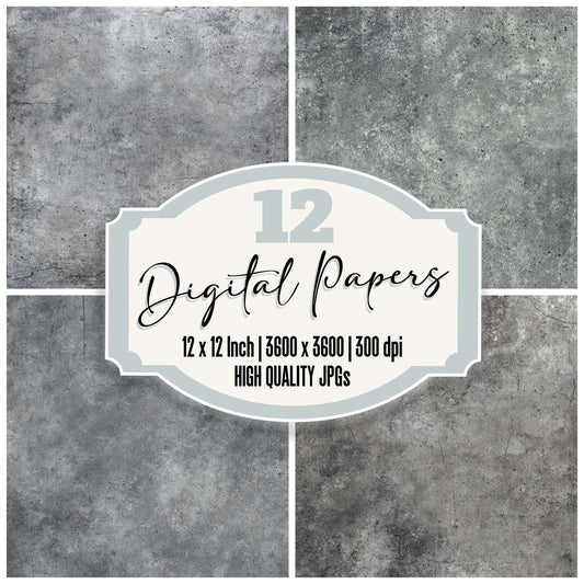 Grey Polished Concrete Digital Paper Pack (DDD008160)