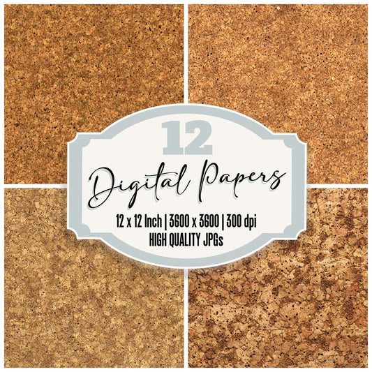 Tan Cork Pinholes Digital Paper Pack (DDD008164)