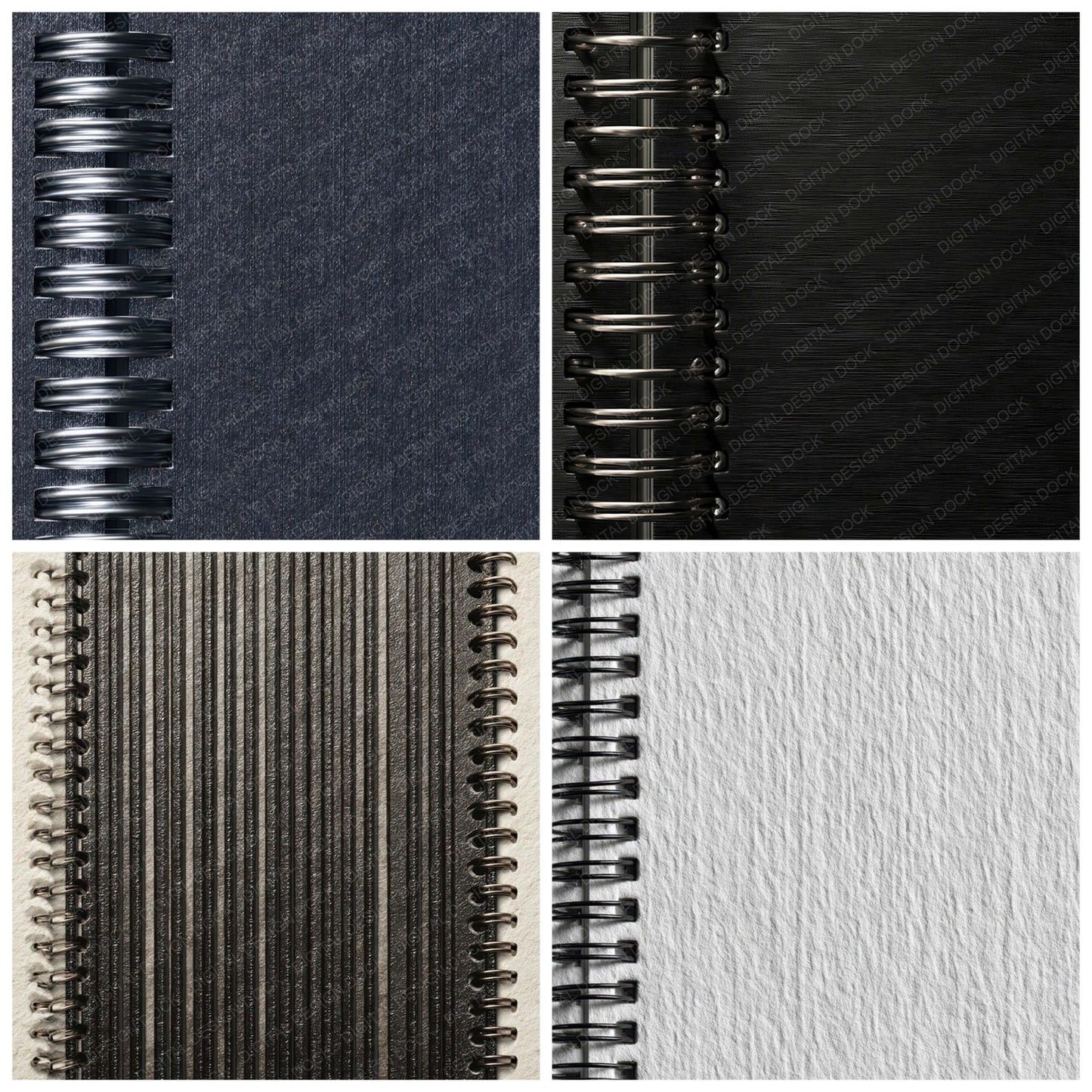 Black Spiral Binding Digital Paper Pack (DDD008169)