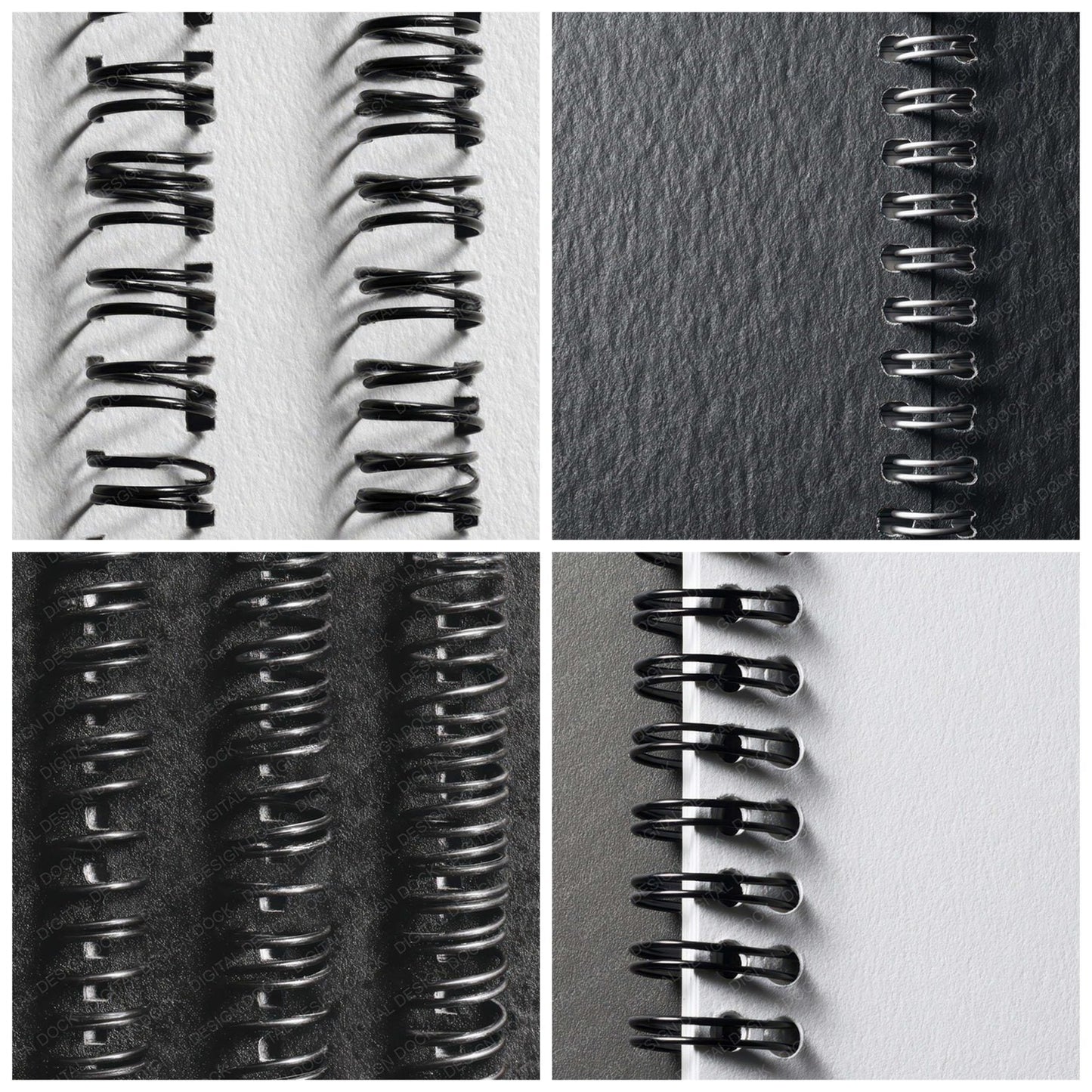 Black Spiral Binding Digital Paper Pack (DDD008169)
