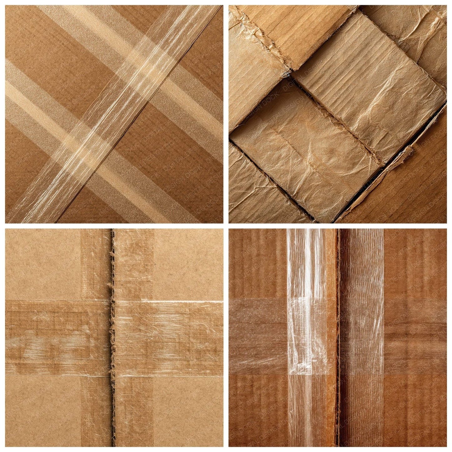 Cardboard Tape Seam Digital Paper Pack (DDD008172)
