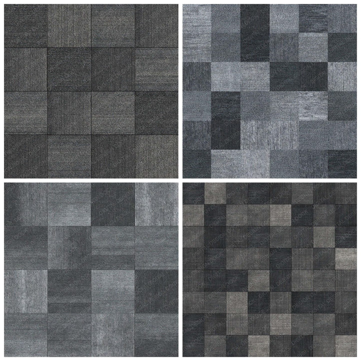 Grey Carpet Tile Floor Digital Paper Pack (DDD008175)
