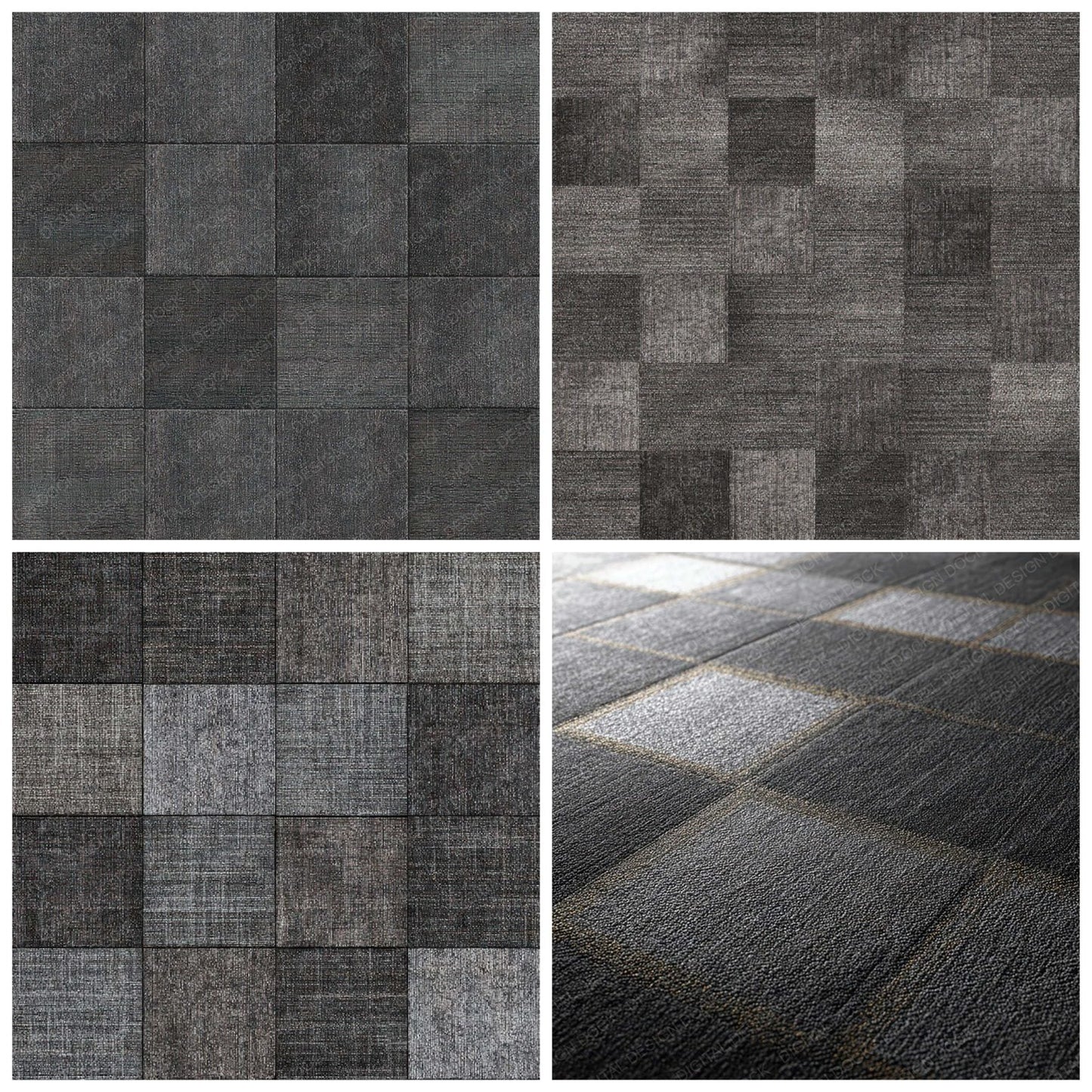 Grey Carpet Tile Floor Digital Paper Pack (DDD008175)