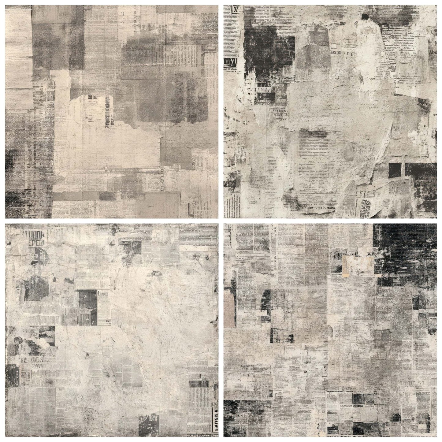 Newspaper Text Collage Digital Paper Pack (DDD008177)