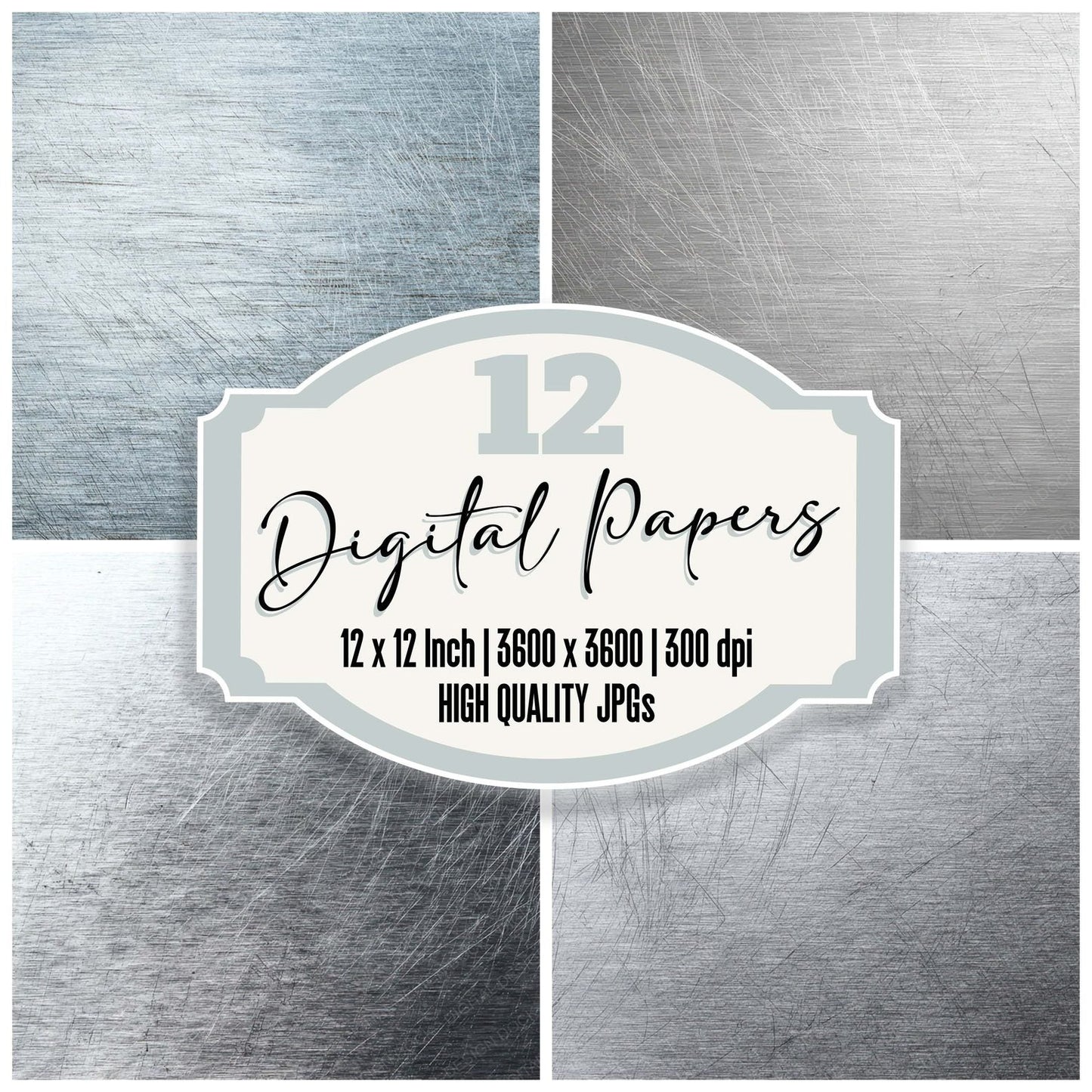 Silver Laptop Scratches Digital Paper Pack (DDD008182)