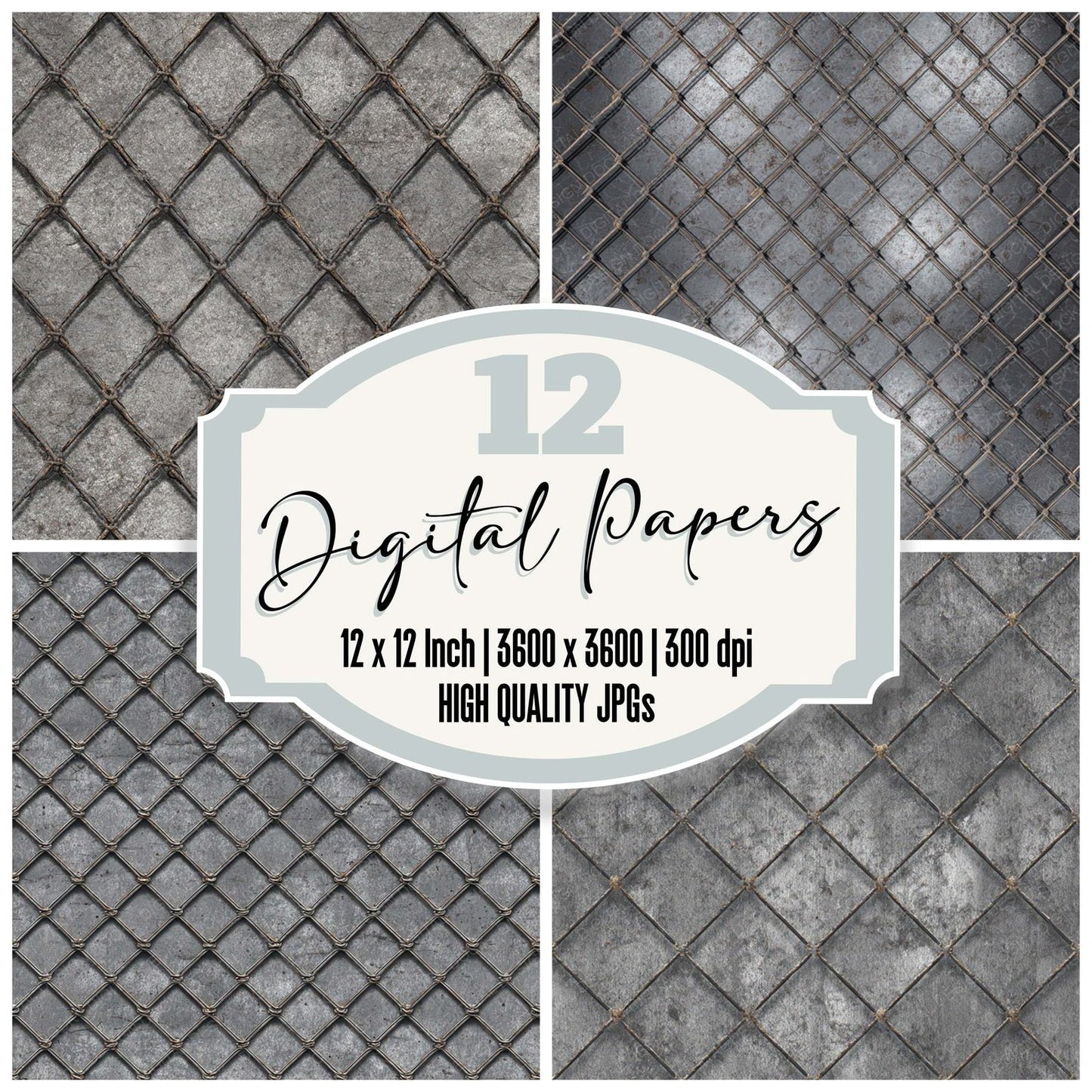 Silver Wire Mesh Digital Paper Pack (DDD008183)