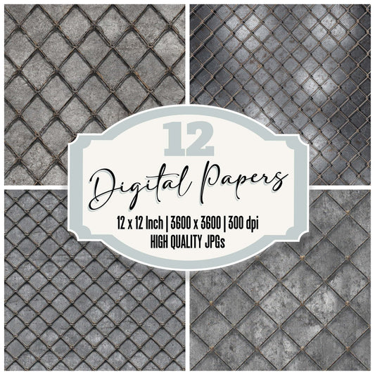 Silver Wire Mesh Digital Paper Pack (DDD008183)