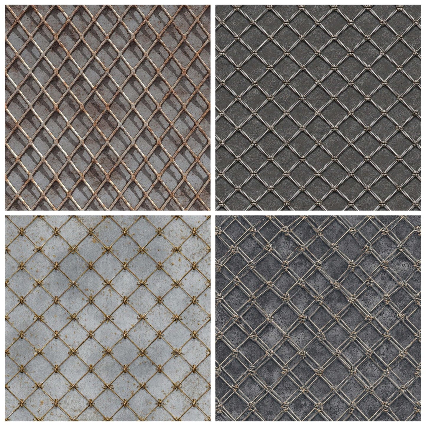 Silver Wire Mesh Digital Paper Pack (DDD008183)
