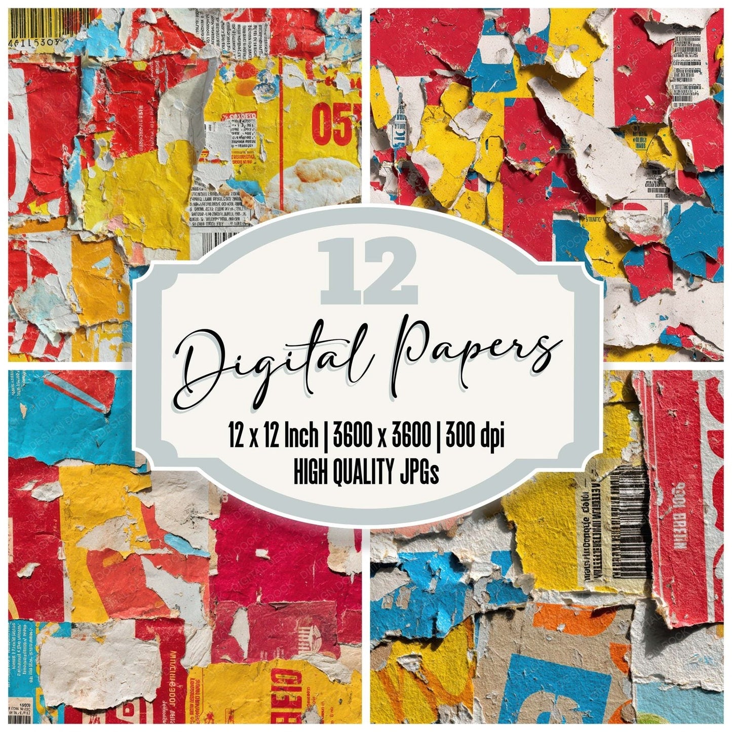 Cereal Box Collage Digital Paper Pack (DDD008188)