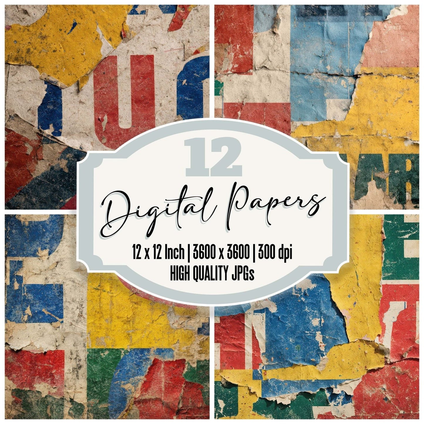 Classroom Poster Tear Digital Paper Pack (DDD008189)