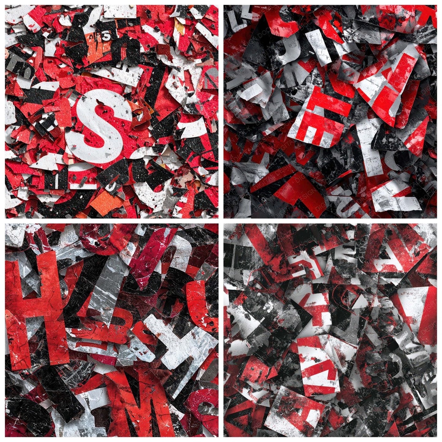 Glossy Logo Collage Digital Paper Pack (DDD008193)