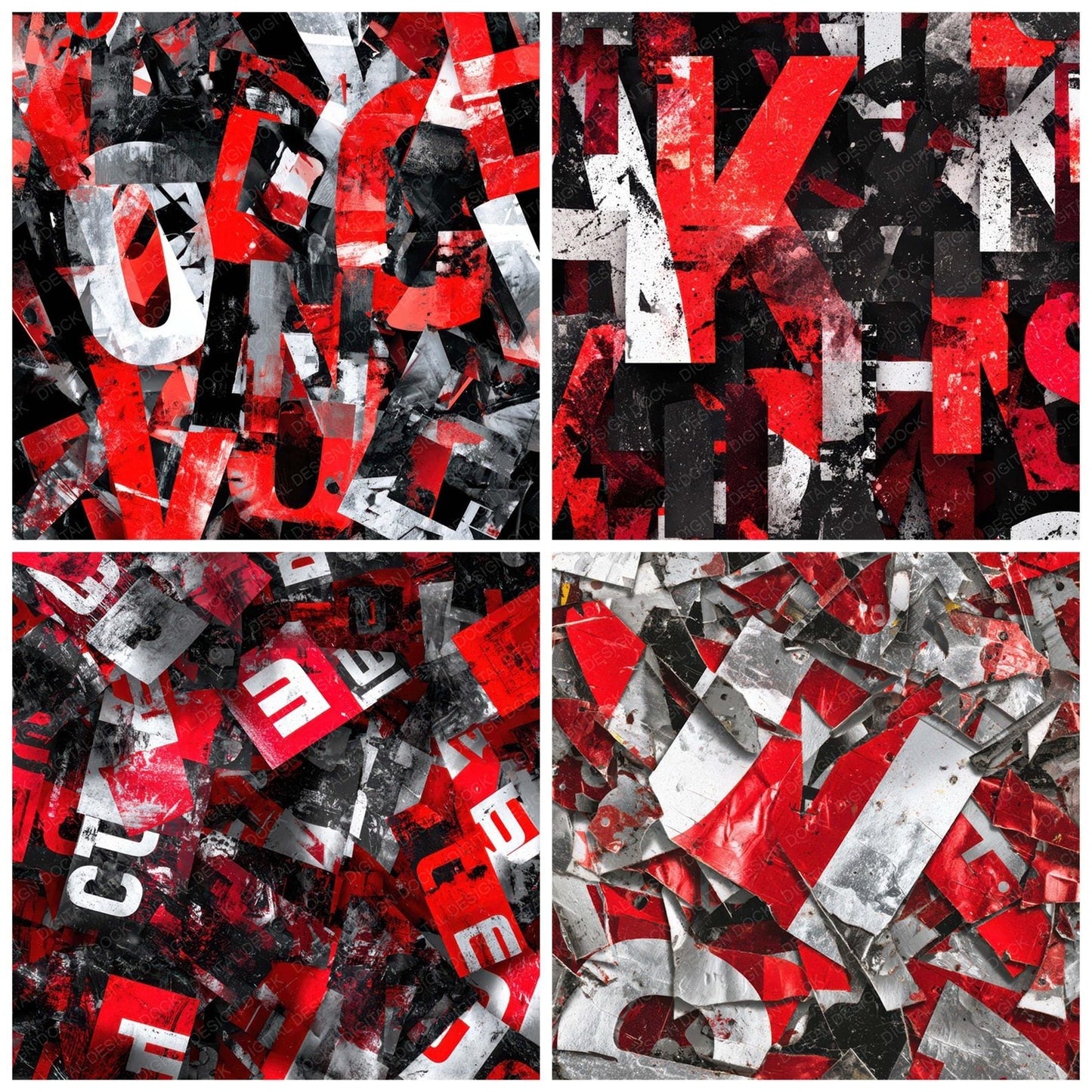 Glossy Logo Collage Digital Paper Pack (DDD008193)