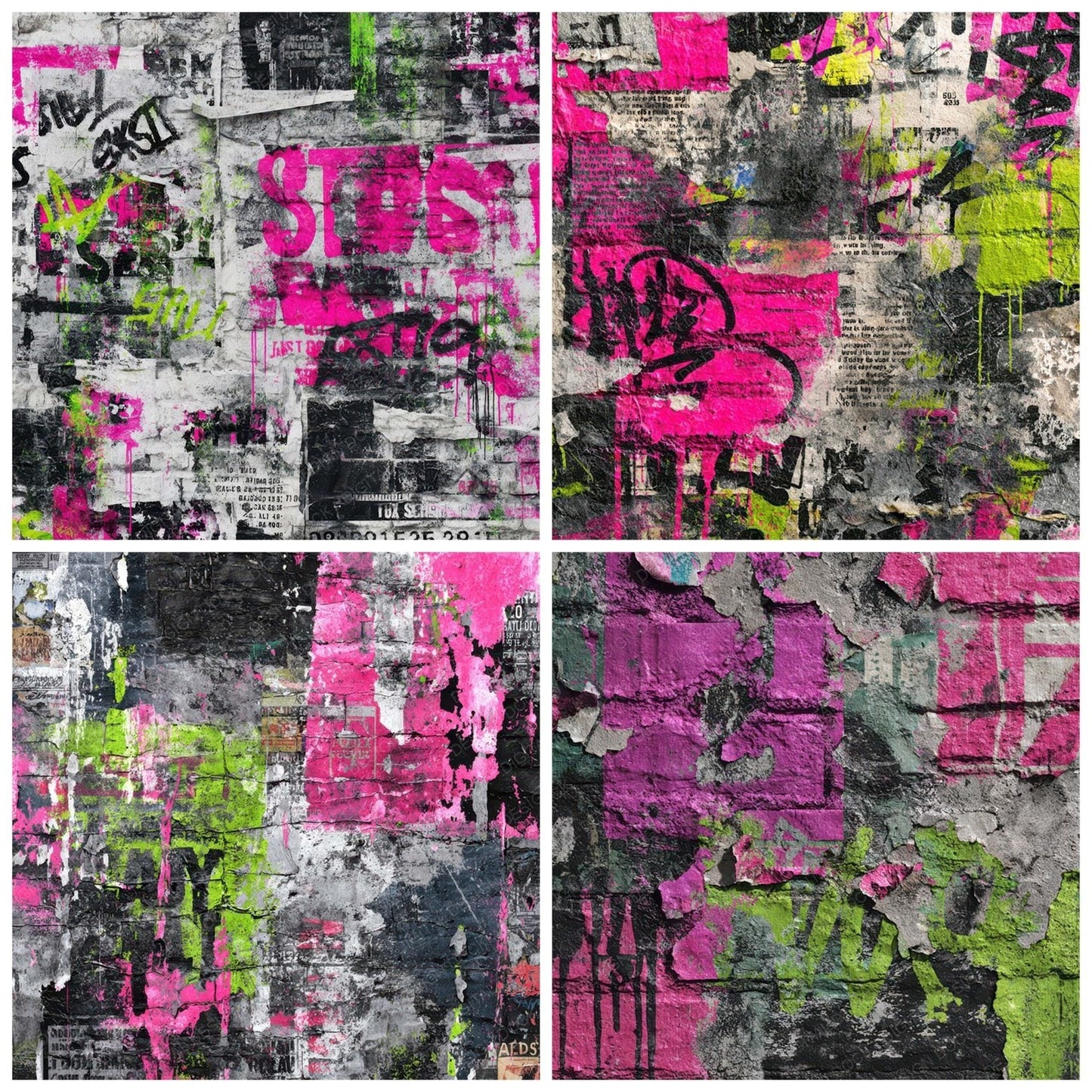 Graffiti Poster Wall Digital Paper Pack (DDD008194)