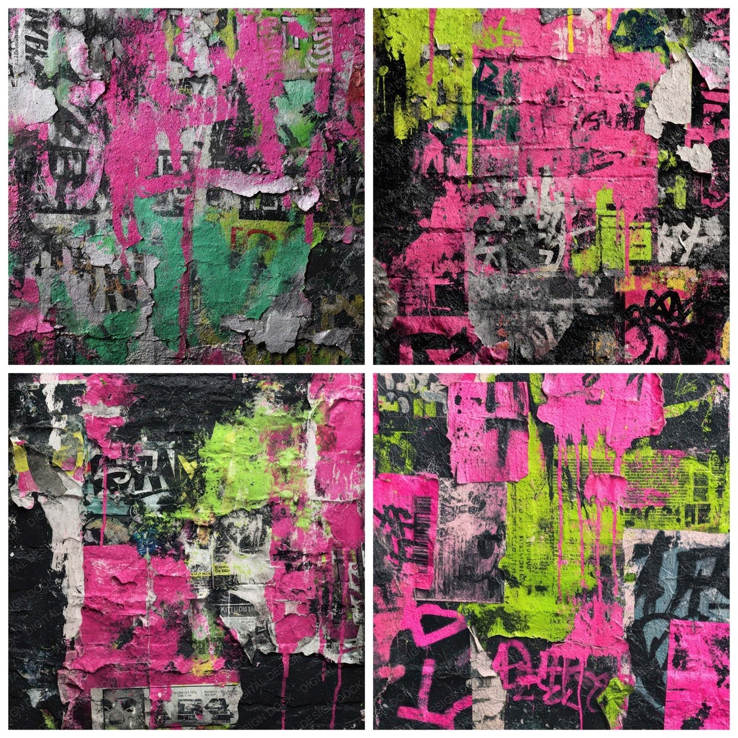 Graffiti Poster Wall Digital Paper Pack (DDD008194)