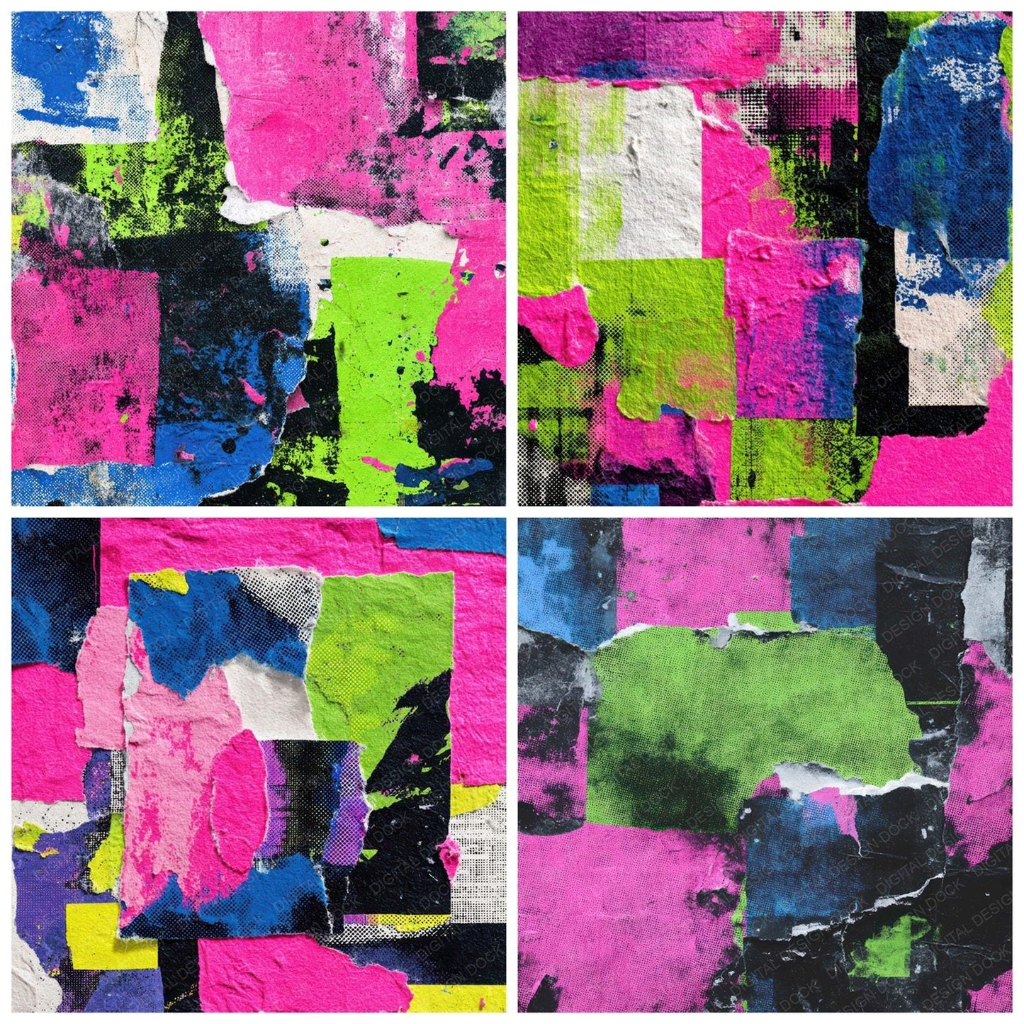 Neon Zine Collage Digital Paper Pack (DDD008196)