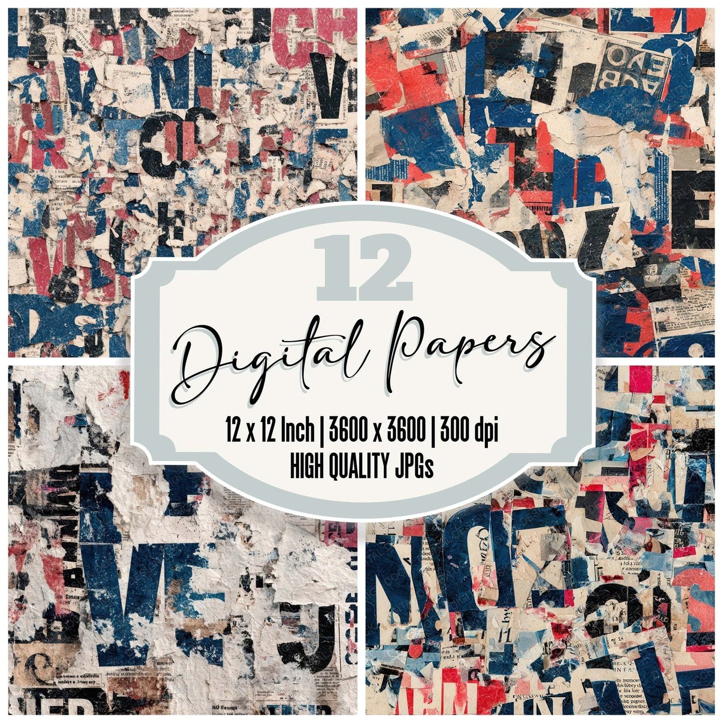 Ransom Letter Collage Digital Paper Pack (DDD008202)