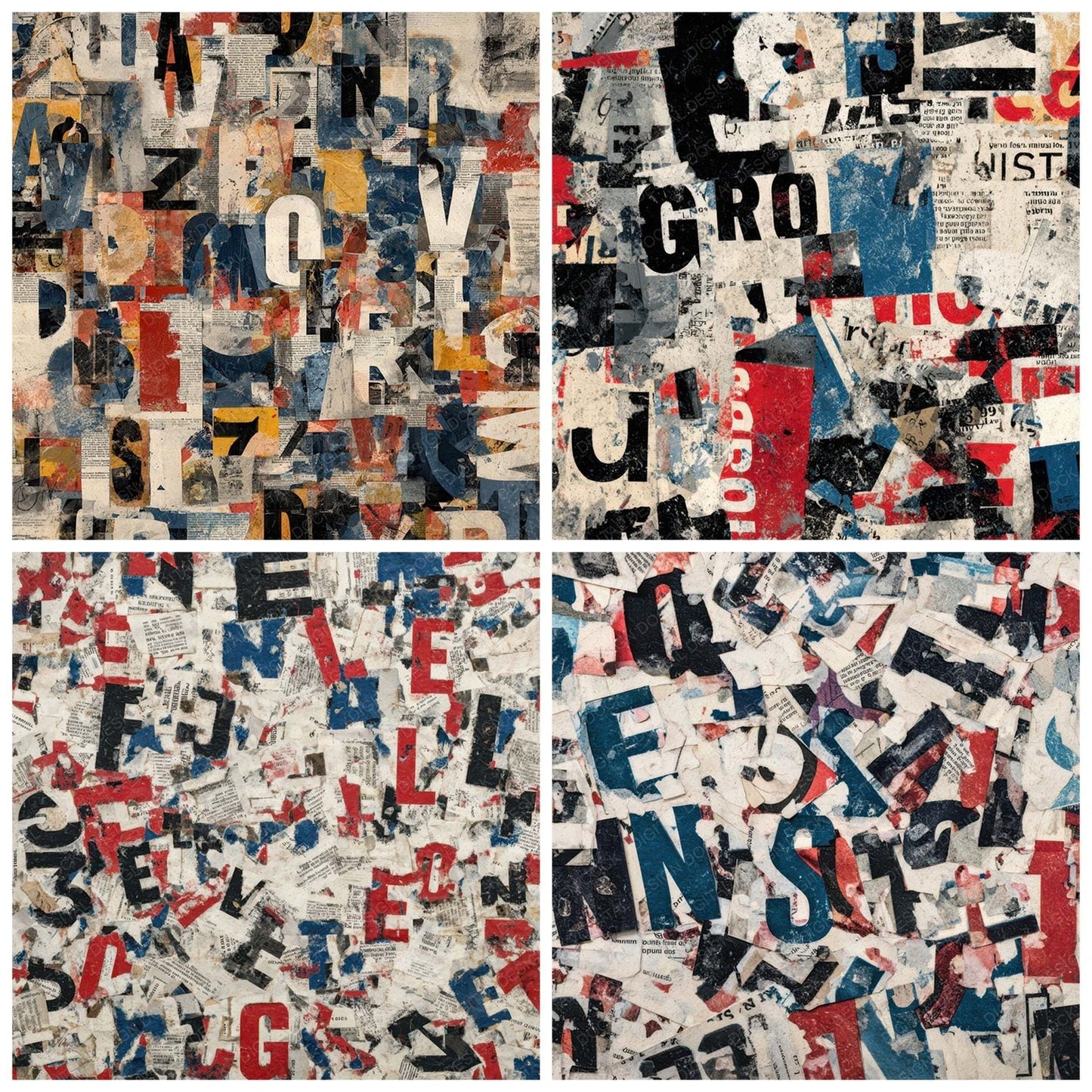 Ransom Letter Collage Digital Paper Pack (DDD008202)