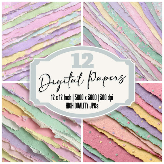 Scrapbook Paper Strips Digital Paper Pack (DDD008203)