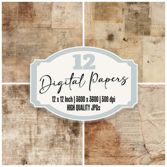 Sepia Archive Collage Digital Paper Pack (DDD008204)