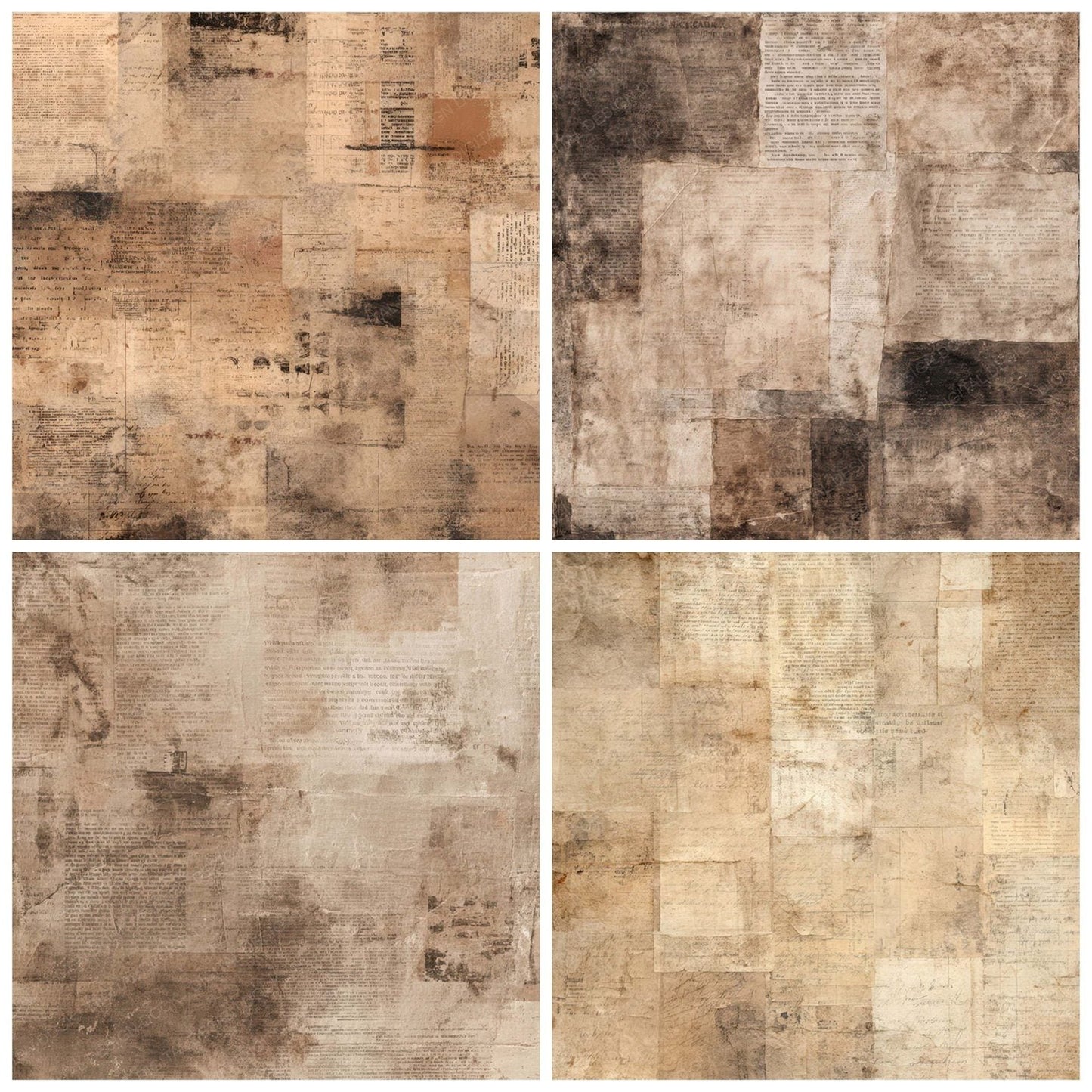 Sepia Archive Collage Digital Paper Pack (DDD008204)